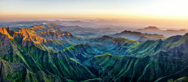 Drakensberg Amphitheatre in South Africa stock photo