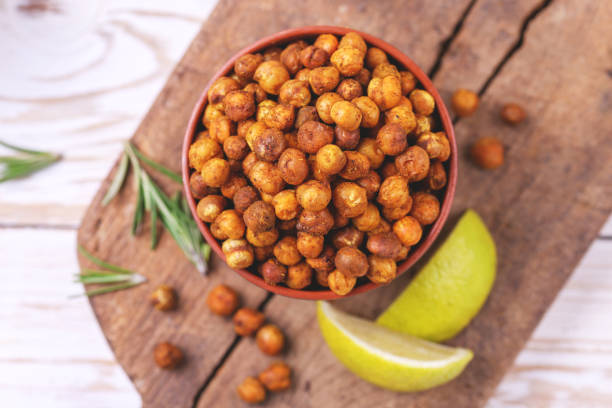 istock Indian cuisine. Roasted chickpeas with lime and rosemary 936443104