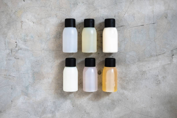 Travel size beauty products overhead
