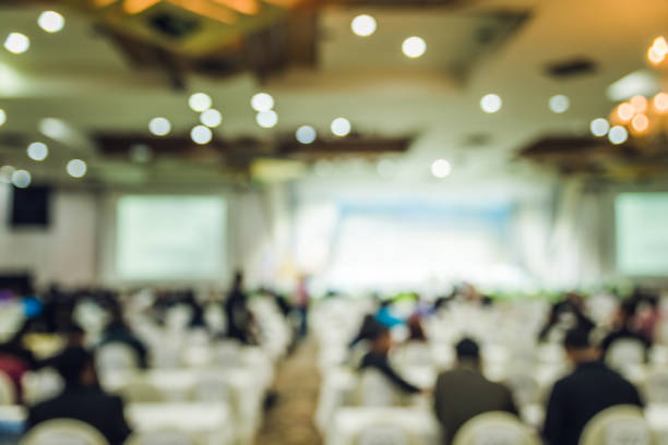 istock Convention hall defocus abstract and background, Seminar luxury room blurry 936445126