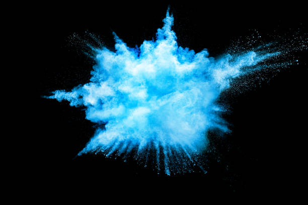 istock Abstract blue smoke on black  background. blue color clouds. 936446354
