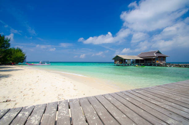 Amazing place on Karimun Jawa Beach Island, Central Java, Indonesia One of my favorite tourist-free island in Indonesia is Karimunjawa, a small island north of Semarang off the coast of central Java. central java province stock pictures, royalty-free photos & images