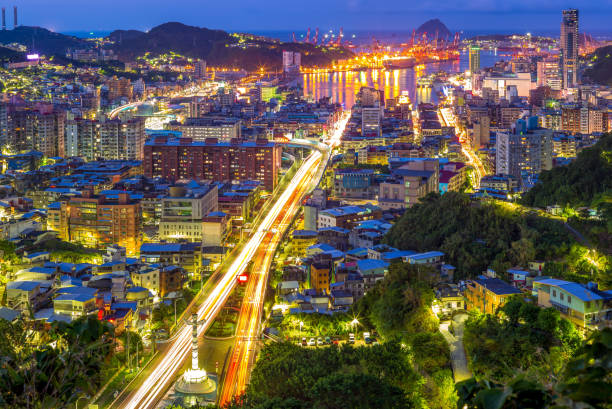 Cityscape of keelung, taiwan