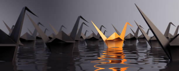 istock Standing Out From The Crowd With Paper Cranes 936460002