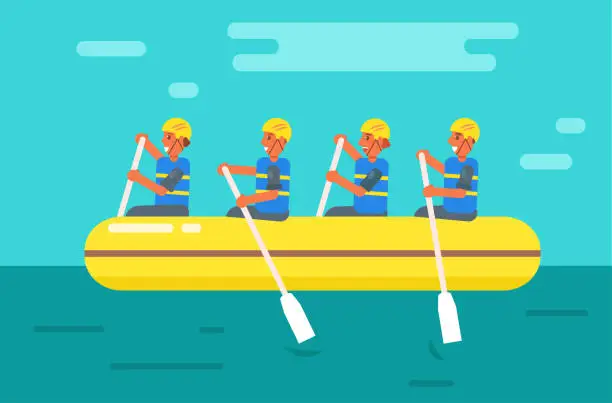 Vector illustration of Rafting. Vector. Cartoon. Isolated