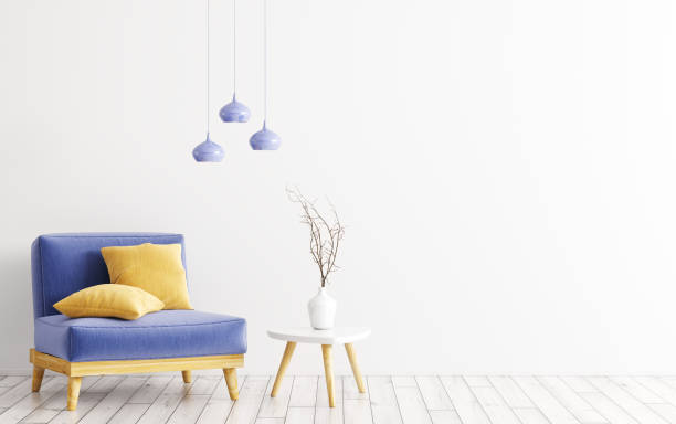 istock Interior with armchair, coffee table and lamps 3d rendering 936464790