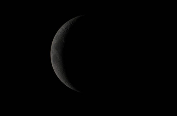 istock Waxing moon or Crescent moon on black background dark night 936464976
