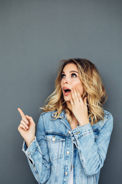 istock Beautiful woman wearing jeans jacket 936465060