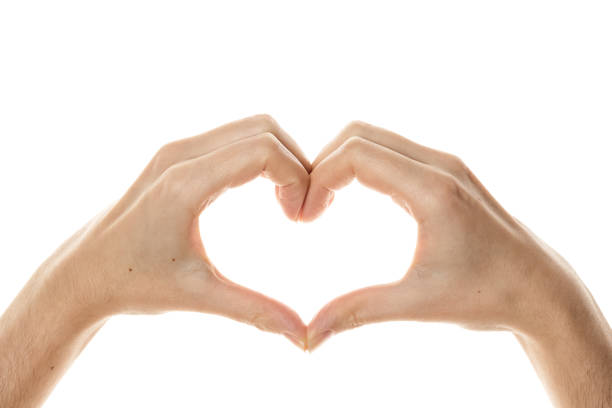 istock Shape of the heart made by female hands isolated on white 936472462