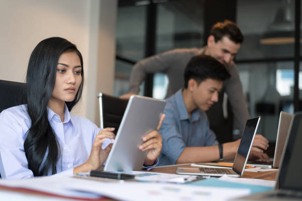 istock Young businesswoman is boring. 936478852