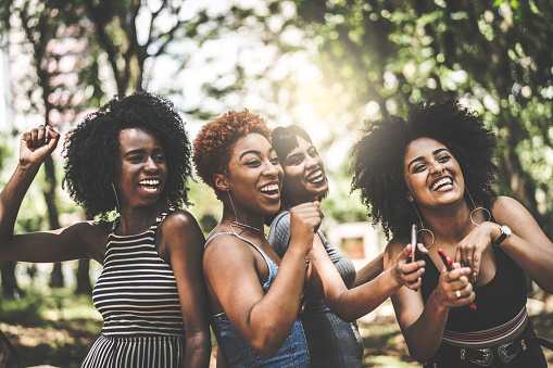 Mixed Racial Mixed Racial Group Dancing Stock Photo - Download Image Now - African ...