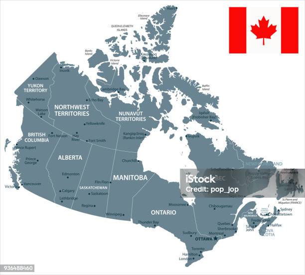 30 Kanada Skala Szarości Izolowana 10 - Stockowe grafiki wektorowe i więcej obrazów Mapa - Mapa, Kanada, Ontario - Kanada
