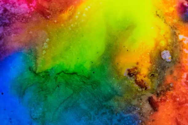 Handmade watercolor with rainbow galaxy splatter. Useable as a background or texture.