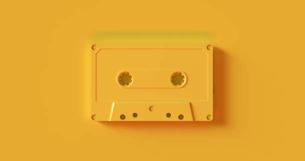 Yellow Cassette Tape Yellow Cassette Tape 3d illustration yellow tape audio stock pictures, royalty-free photos & images