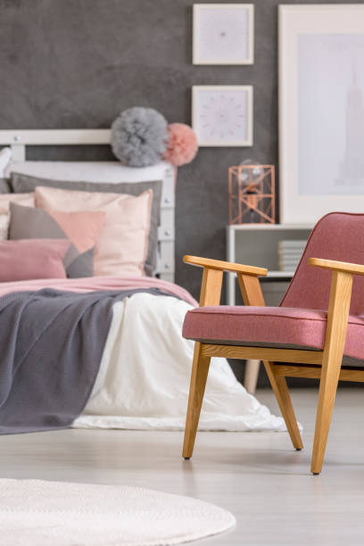istock Retro armchair in girly bedroom 936496276