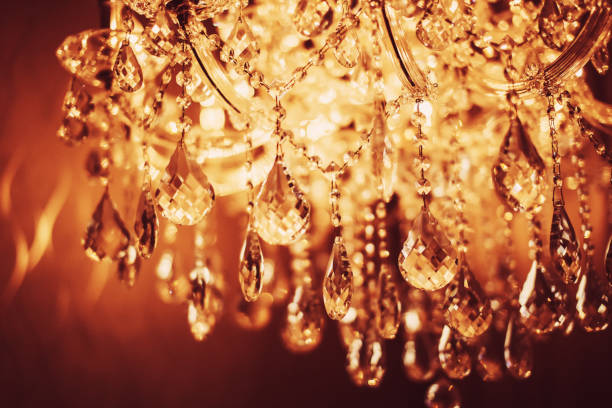 istock Chrystal chandelier close-up. Glamour background with copy space 936496494