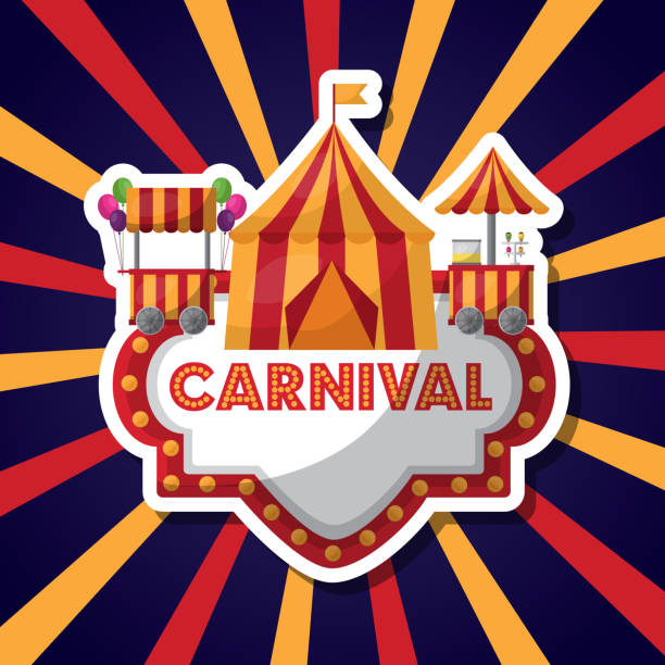 карнавальный парк развлечений - carnival park clip art wheel stock illustrations