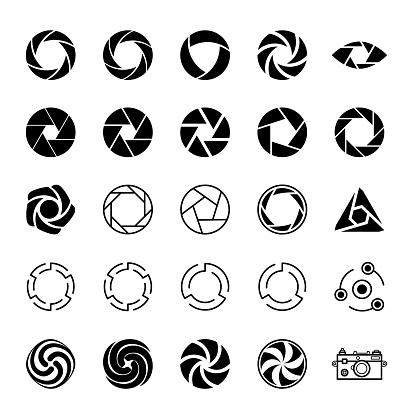 Aperture and Photo. Set of Icons.