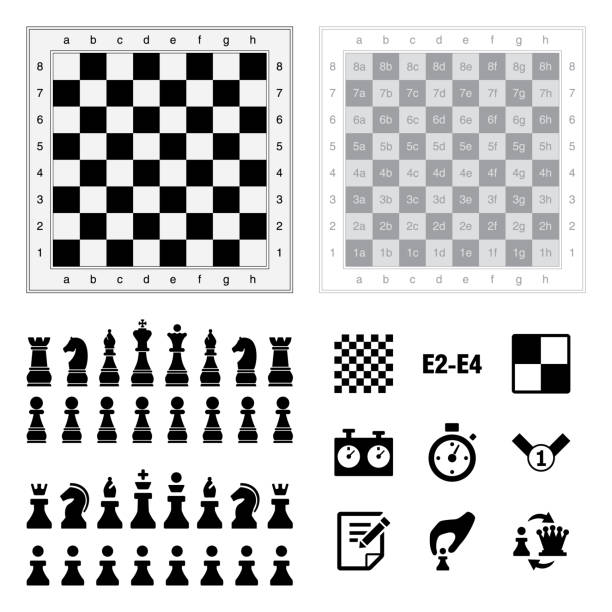 체스 아이콘입니다. - chess mate stock illustrations