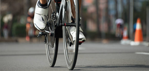 Bicycle at speed on country road.