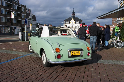 Brunssum, the Netherlands, - February 09, 2014. Vintage car parked in the city.