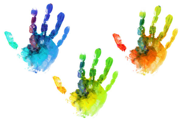 istock Color hand print on white background. Isolated. Collection. 936570124