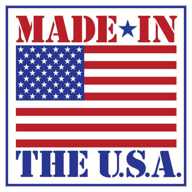 made in the usa - usa made in the usa industry striped stock-grafiken, -clipart, -cartoons und -symbole