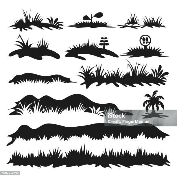 Grass Icons Stock Illustration - Download Image Now - Bush, Grass, Icon Symbol