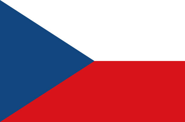 чешский национальный флаг, официальный флаг чешской республики точные цвета, истинный цвет - чехия stock illustrations