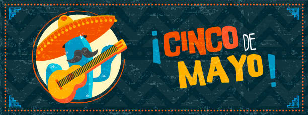 illustrazioni stock, clip art, cartoni animati e icone di tendenza di felice cinco de mayo cactus mariachi web banner - mexico mexican culture cinco de mayo art