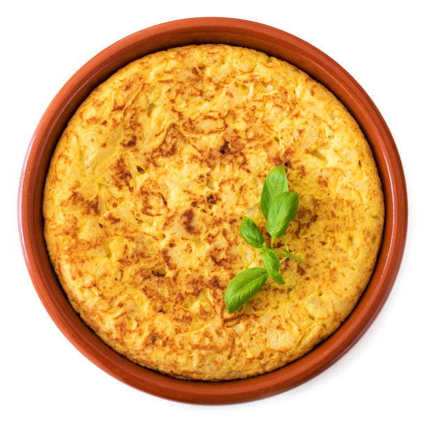 istock Spanish tortilla isolated on white background, top view 