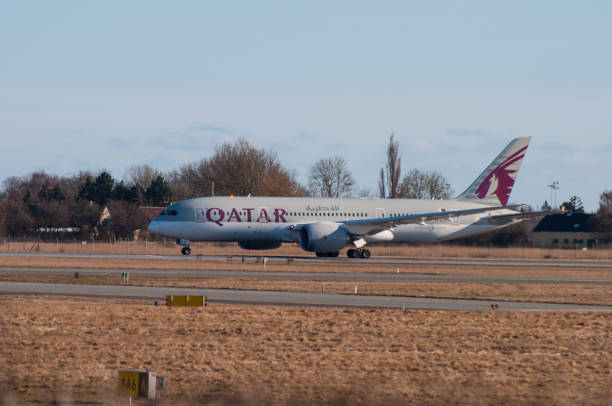 카타르 항공 보잉 787-8 dreamliner - boeing 787 qatar airways airplane aerospace industry 뉴스 사진 이미지