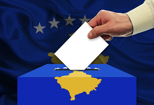Election in Kosovo - voting at the ballot box