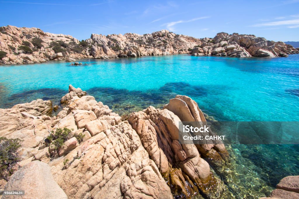 Cala Coticcio Beach, Sardinia, Italy Beach of Cala Coticcio on Caprera island, Sardinia, Italy Archipelago Stock Photo