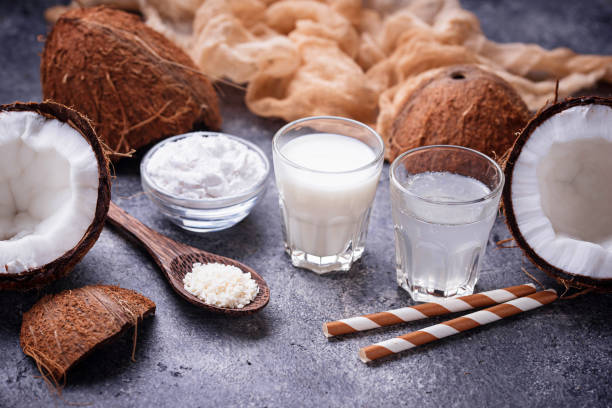 istock oconut milk, water, oil and shavings. 936624722