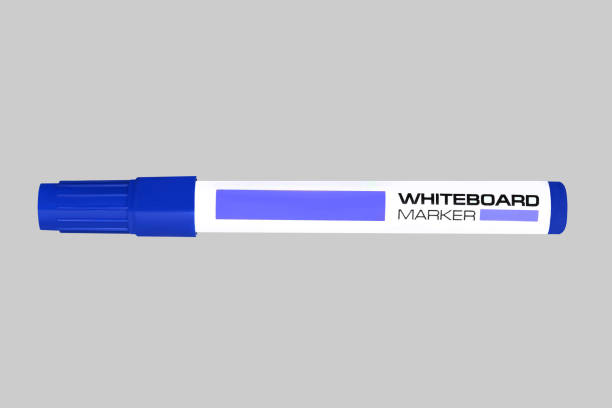 istock Whiteboard blue marker isolated on gray background 936634848