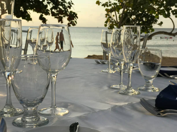 istock Wedding decoration by the beach at sunset 936636412