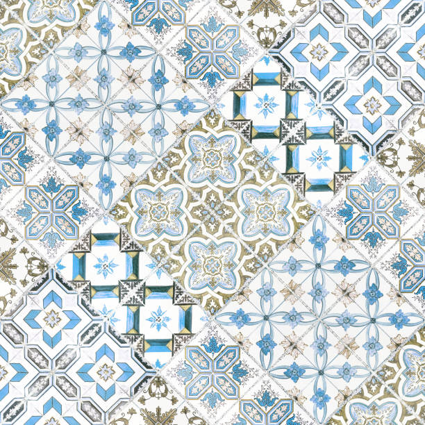 istock Beautiful old ceramic tiles patterns in the park public. 936669926