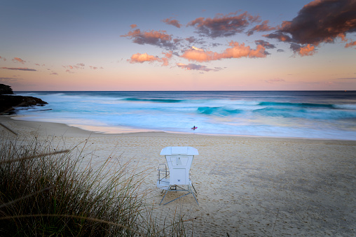 Lifeguard tower on beach, Bronte Beach Australia