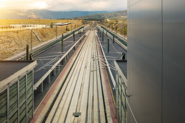 Spanish high speed train AVE Alta Velocidad Espanola platform station in Segovia.