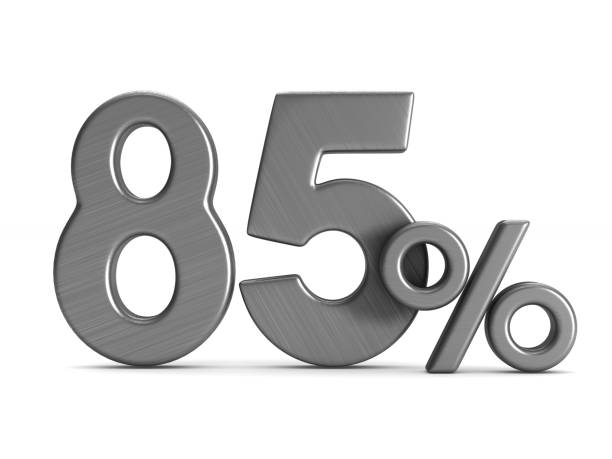 istock eighty five percent on white background. Isolated 3D illustration 936715150
