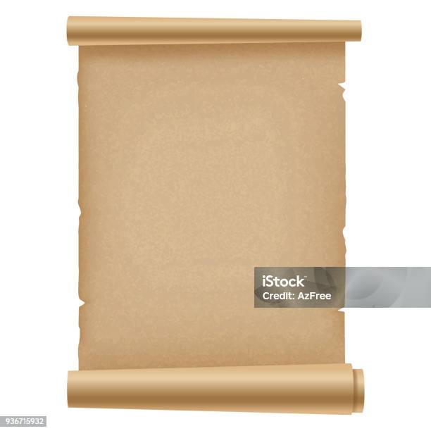 Realistic Ancient Opened Scroll Of Papyrus Vector Stock Illustration - Download Image Now