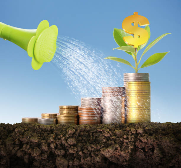 istock Investment concept, Coins graph stock 936725396