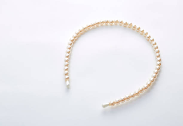istock Head band with big white pearls isolated on white background 936731666