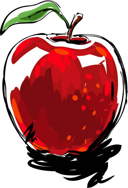 drawing of  Apple, Elements are grouped.contains eps10 and high resolution jpeg.