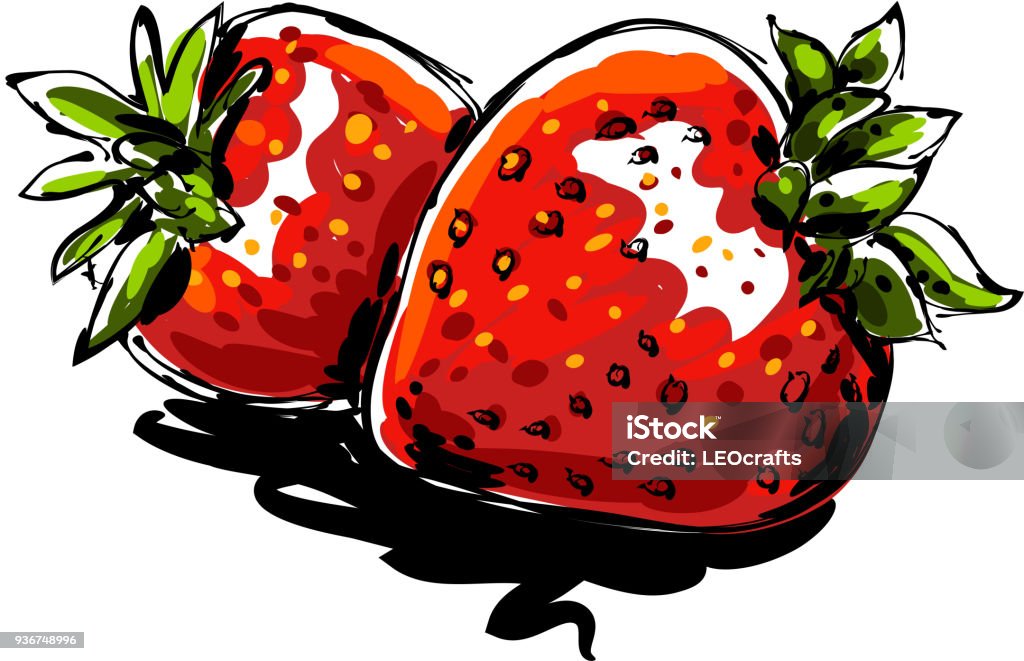 Strawberry Drawing drawing of  Strawberry, Elements are grouped.contains eps10 and high resolution jpeg. Strawberry stock vector
