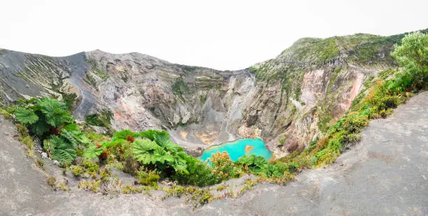 Photo of Volcan Irazu and its Large Green Lagoon in Costa Rica