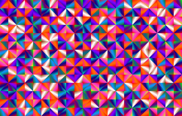 다채로운 금속 입체파 배경 2 - mosaic modern art triangle tile stock illustrations