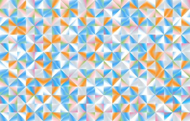 다채로운 금속 입체파 배경 5 - mosaic modern art triangle tile stock illustrations