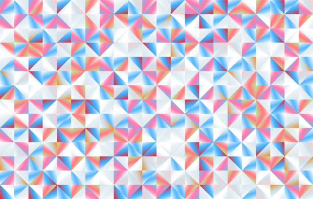 다채로운 금속 입체파 배경 4 - mosaic modern art triangle tile stock illustrations